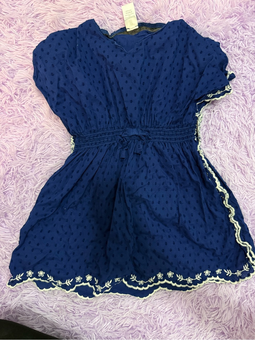 Gymboree Royal Blue Dot-Textured Peplum Top